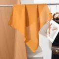 Solid color square scarf women small neckerchief elegant chic versatile yellow kerchief style - 65x65cm / Yellow