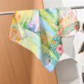 Βαμβακερό τετράγωνο μαντήλι με λουλουδάτο σχέδιο, καλλιτεχνικός κήπος, κομψό και σικ. - 63x63cm / Πράσινο Φυσικό Στυλ Τοπίου (#768)