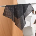Black and white polka dot small square scarf, lightweight breathable retro neckerchief for women. - 58x58cm / Black with White Polka Dots