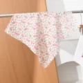 Floral cotton linen square scarf retro small head scarf stylish hairband for women daily wear - 58x58cm / White Base Red Green Floral