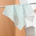 Retro cotton linen small square scarf with green print, versatile thin neckerchief for women. - 58x58cm / Light Blue Green Dot
