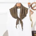 Koreaanse stijl bruine bloemen Driehoekige sjaal, veelzijdig haar- en nekdecoratie-accessoire. - Bruin Roos Bloemen (750)