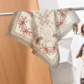 Retro paisley cotton linen square scarf, vintage floral headscarf for women spring. - 58x58cm / Vintage Paisley Geometric Print