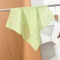 Green floral small square scarf, cotton linen bandana, retro hair band and neckerchief. - 58x58cm / Green Base White Floral