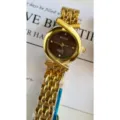 Montre quartz femme MICAI acier inoxydable dore petit cadran bracelet croise chic - Boîtier Or Cadran Marron