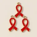 10pcs alloy red ribbon charms enamel pendants for DIY bracelets keychains jewelry making - Red