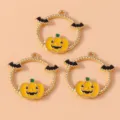 10pcs Halloween Citrouille Chauve-Souris Breloque Métal DIY Pendentif Collier Porte-clés - 10 Pièces/Paquet / Citrouille d'Halloween