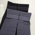 Detail shot of winter thick fleece-lined footed tights, super elastic warm solid color leggings. - One Size / Bottoms / Dark Gray