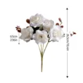 Beautiful artificial white rose bouquet simulation flowers for home wedding party decor. - White