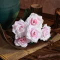 Artificial pink rose bouquet artificial flowers for wedding home table decor photography props - Pink