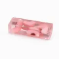 Transparent pink fruit jelly decompression toy detail, soft squeeze item with cute slice design. - Vaseline Peach Long Squishy [Random Fruit]