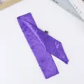 Purple rhinestone satin long scarf elegant hair ribbon bag accessory chic neckerchief for women - Deep Purple