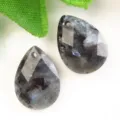 Colgante facetado de lágrima de piedra preciosa de cristal natural accesorios de collar - Larvikita