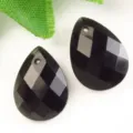 Colgante de gota cristal ágata facetado negro DIY collar joya accesorio variante - Ágata negra