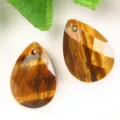 Colgante de lágrima de ojo de tigre facetado piedra plana accesorios DIY joyería - Ojo de tigre