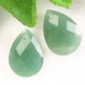 Colgante Gota Aventurina Verde Cristal Facetado Accesorio Joyeria Bricolaje Estilo - Aventurina Verde