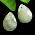 Colgante de pera facetado de piedra natural bricolaje collar joyería accesorio cuarzo verde - Labradorita Clara
