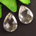 Colgante de lágrima de cristal facetado transparente para accesorios DIY 13x18mm - Cristal de roca