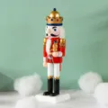 25cm wooden nutcracker king figurine christmas holiday home decor tabletop ornament - Style 2509