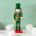 St. Patrick's Day wooden nutcracker figurine 25cm green holiday home decor tabletop display - 25cm / Green (2508)