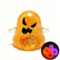 Halloween Ghost Squishy Toy Slow Rebound Glitter Decompression Toy Stress Relief Gift - Orange Sequin Devil Ghost Squishy with Glitter (Jelly / Slow Rising)