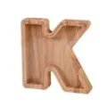 Houten letter K spaarpot met transparant acryl paneel, geweldig creatief cadeau voor kinderen. - Letter K