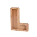 Houten letter spaarpot transparante acryl spaarbox alfabet geldkist voor kinderen - Letter L
