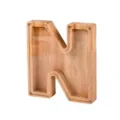 Houten Letter N Spaarpot Transparant Acryl Geld Besparing Doos Munt Spaarpot Kind - Letter N