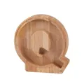 Houten letter spaarpot met doorzichtige acryl voorkant, creatieve munt geldbox voor kids. - Letter Q
