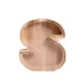 Houten letter spaarpot met transparant acrylvenster, creatieve munt geld bespaarbox. - Letter S