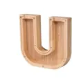 Houten Letter Spaarpot Transparant Acryl Geldkistje Alfabet U Spaargeld Voor Kinderen - Letter U