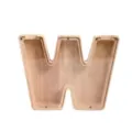 Houten letter W spaarvriendelijke spaarpot met transparant acrylvenster voor geld besparen. - Letter W