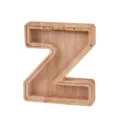 Houten letter Z spaarpot doorzichtige acryl voorkant geld besparende doos voor kinderen - Letter Z