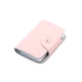 Roze lederen kaarthouder voor dames, slanke creditcard etui, schattige visitekaartjes portemonnee. - Roze