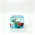 Christmas squishy toy clear blue block cute snowman and gingerbread stress relief cute desk decor - OPP Bag / Blue