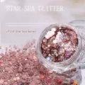 Rose gold nail glitter sequins chunky mix flakes for DIY nail art decoration design style. - Star Sea Sequin (LP-159)