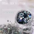 Nail art glitter flakes mixed size sequin holographic sparkle decoration for DIY manicure design - Star Sea Sequin (LP-161)