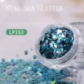 Nagel Glitter Pailletten Sternenmeer Serie blau gemischt grob fein Glitzer für Nail Art - Sternenmeer Paillette (LP-163)