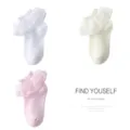 Simpatiche calze per bambini con volant in pizzo, calzini traspiranti in bianco beige rosa. - Consigliato 1-4 Anni (Misura Scarpa 16-22) / Calzini Principessa Budino - Colore Misto (Traspirante Sottile)