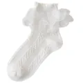 Calzini bianchi con volant per bambini, calzini da danza principessa traspiranti variante. - Consigliato 1-4 Anni (Misura Scarpa 16-22) / Calzini con Volant Lily - Bianco (Traspirante Sottile)