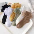 Schattige kanten sokjes met volant voor kleine meisjes, ademende prinses katoenen sokken. - Lily Volant Sokken - Gemengde Kleur (Ademend Dun)