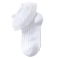 Witte kanten sokken met volants voor baby's, schattige prinses peuter ademende sokken. - Elf Volant Sokken - Wit (Ademend Dun)