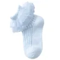 Lichtblauwe kinderen kant ruffle sokken, ademende mesh peuter prinses dans sokken lente. - Elf Volant Sokken - Blauw (Ademend Dun)