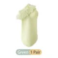 Groene kinderen kant rits sokken 1-paar pakket ademende katoenen enkel sokken voor meisjes - Zoete Prinses Sokken - Groen (Ademend Dun)