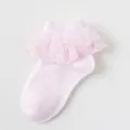 Roze kant sokken baby peuter schattig ademend katoen sokken prinses stijl dagelijks - Snoepkleurige Prinses Sokken - Roze (Ademend Dun)