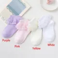 Leuke kinderen kant volants sokken peuter baby prinses katoen ademende sokken voor meisjes - Snoepkleurige Prinses Sokken - Gemengde Kleur (Ademend Dun)