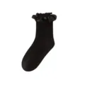 Zwarte kinder sokken met volant, ademende katoenen meisjes sokken voor dagelijks en dans. - Lolita lace socks-black [breathable thin style]