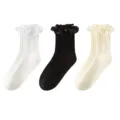 Leuke prinsessen sokken met volants voor kinderen ademend geribd katoen 3 paar set - Lolita lace socks-mixed color [breathable thin style]