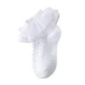 Witte baby peuter meisjes kant volants sokken schattig katoen kabel breien jurk sokken - Princess pudding socks-white [breathable thin style]