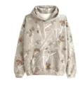 Sweat à capuche camouflage feuille d'érable unisexe, pull automnal avec poche, gris. - XS / J001